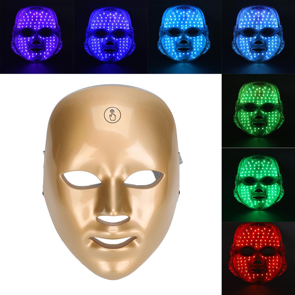 LED Facial Care Light Cover 7 Colors Lighting 90 Light Chips Skin Photon Face Rejuvenation Machine Golden