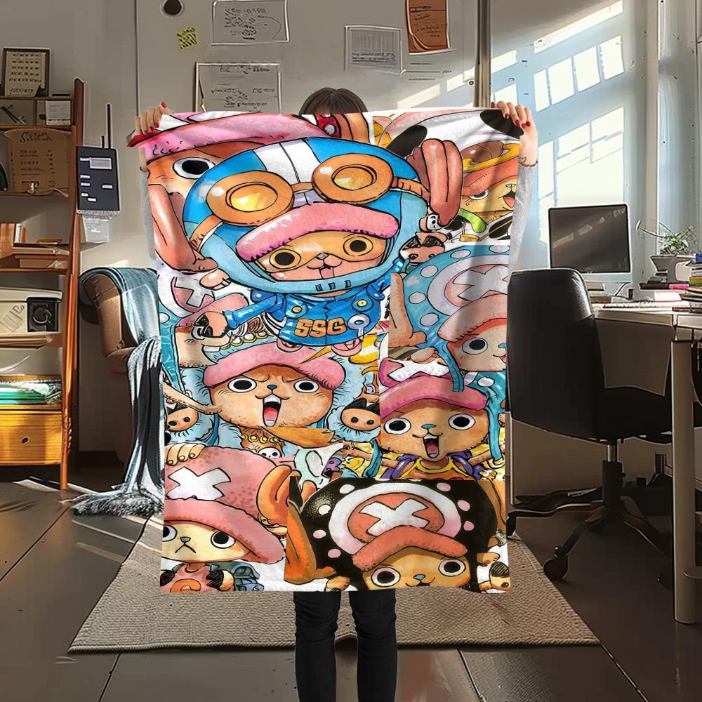 1 BUC Bucată Unică Tony Tony Chopper Pătură din Flanel cu Model Potrivită pentru Toate Sezoanele Pentru Decor Acasă Căldură și Confort Cadouri Cadou de Sărbători