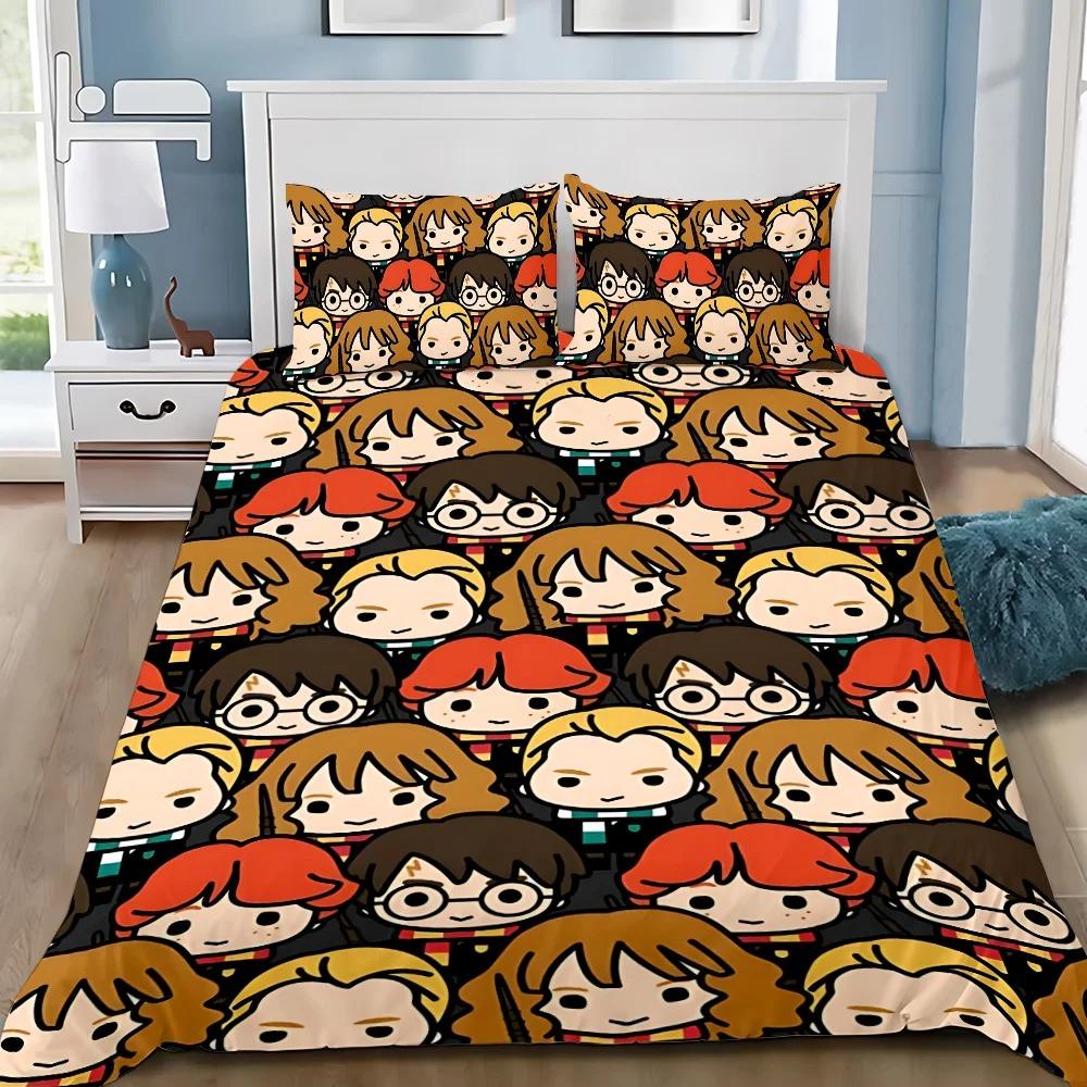 Anime-Themed Magic Academy Duvet Cover Pillowcase Bedding Set Adult Boy Girl Bedroom Decoration Children Single Double Size