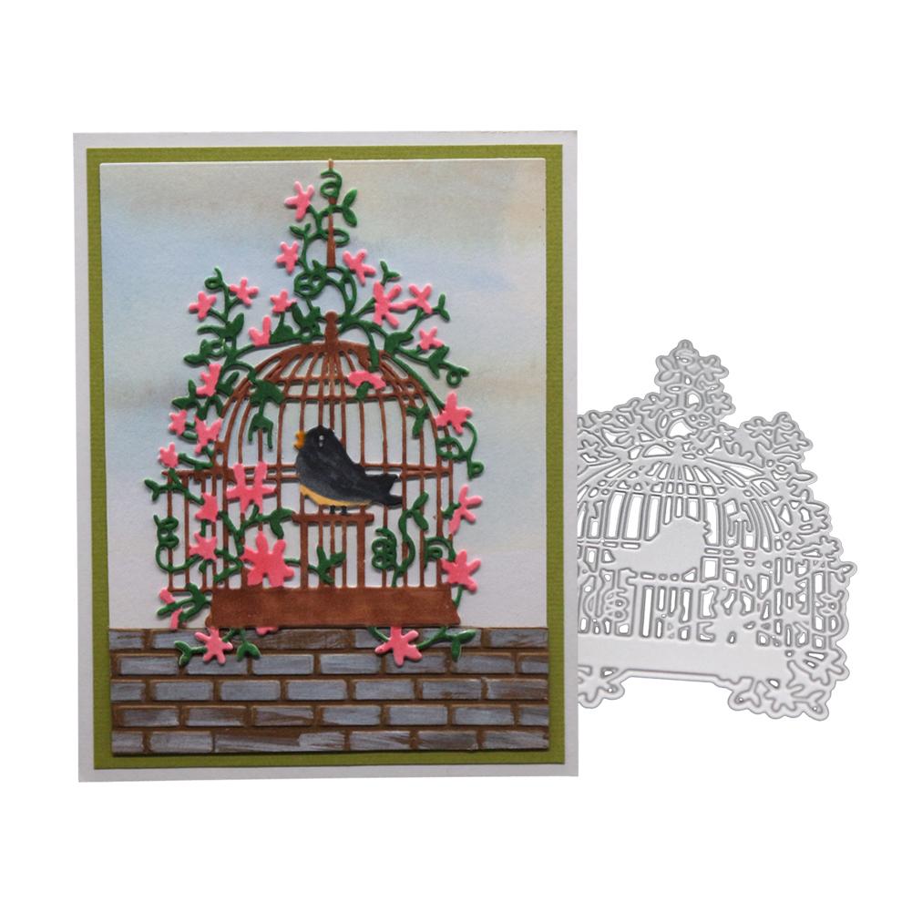 Birdcage Frame Metal Silvery Stencil Embossing Cutting Dies For Diy Scrapbooking Paper Album Cards Making