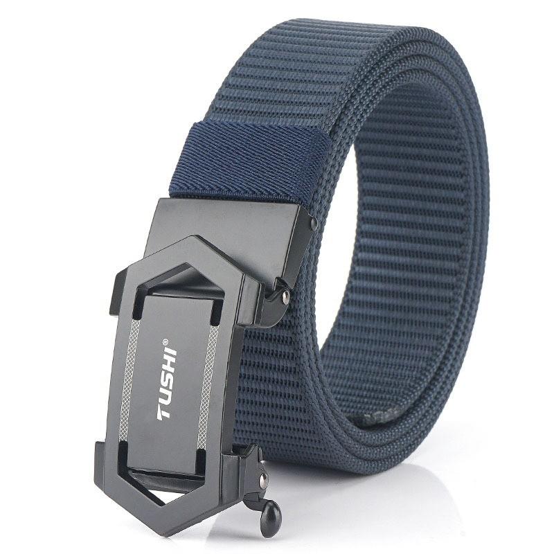 2020 Toothless Hollow Automatic Buckle Belt Outdoor Casual Nylon Youth Men's Pants