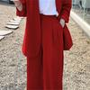 Korean Style 2025 Loose Casual Padded Shoulder Suit Jacket - Multiple Colors