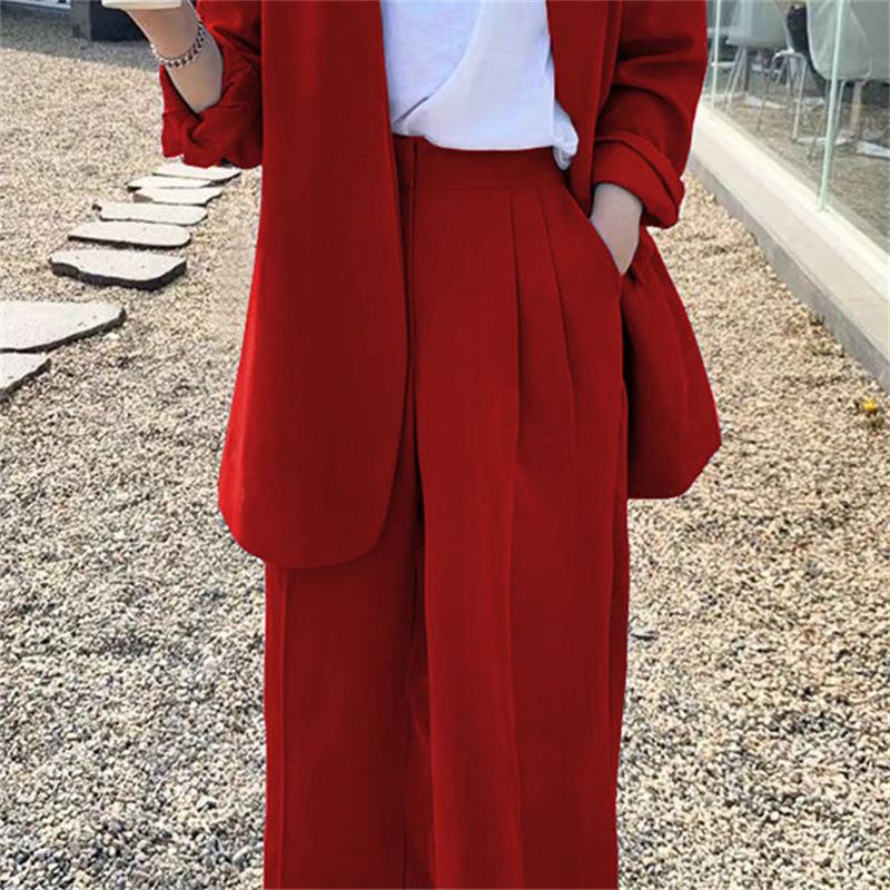 Korean Style 2025 Loose Casual Padded Shoulder Suit Jacket - Multiple Colors