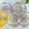 28 Cm Lace Coaster Embroidery Retro Lace Placemat Dust Cover Towel Coffee Table Mat Decoration