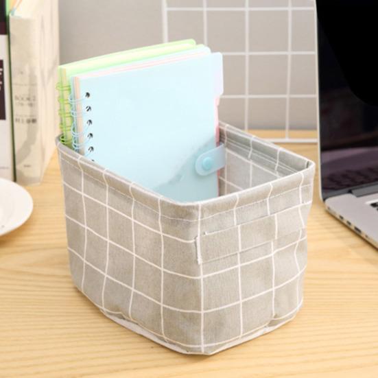 Foldable Storage Basket with Handles Waterproof Large Capacity Cotton Linen Printed