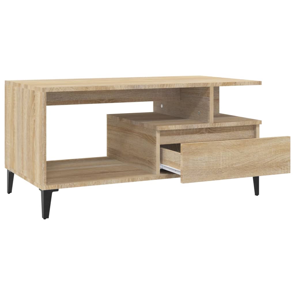 Vidaxl Stolik Kawowy, Dąb Sonoma 90X49X45 Cm, Materiał Drewnopochodny