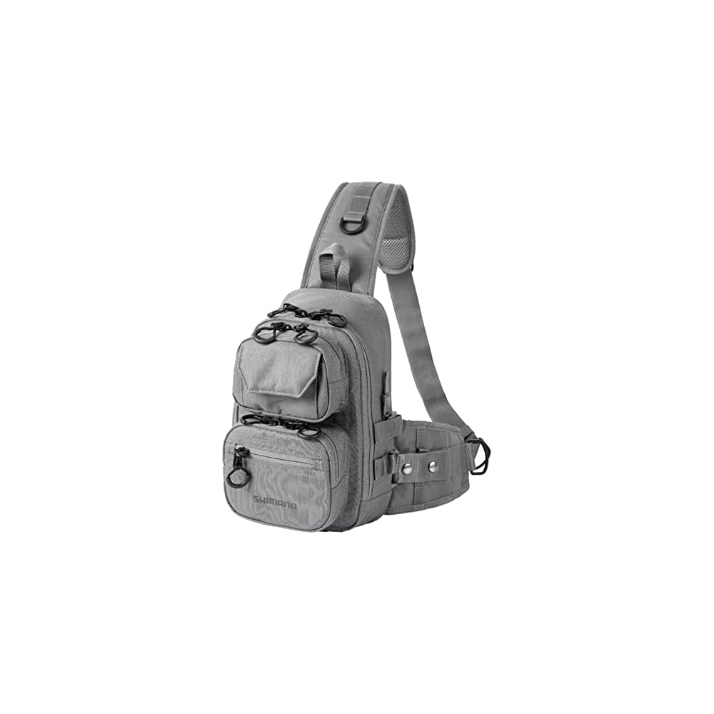 Shimano Tough Sling BS-225W Gray M Size Fishing Bag with Adjustable Strap and Durable Material