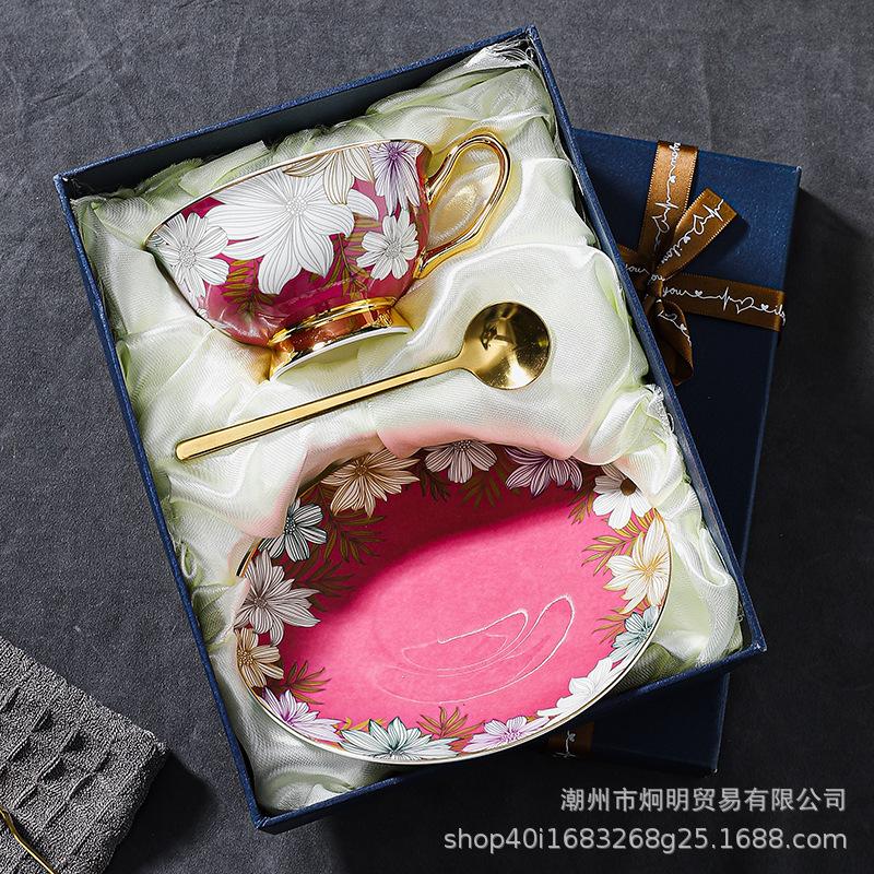 Керамическая кофейная чашка высококлассная изысканная высококлассная нишевая костяной фарфор бытовая британский послеобеденный чайный сервиз подарочная коробка 220ml