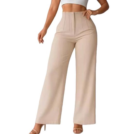 Damenhosen Hohe Taille Einfarbige Lässige Weite Beine Hose mit Taschen Einfarbige Lockerer Schnitt Pendlerhosen Arbeit Reise Täglich