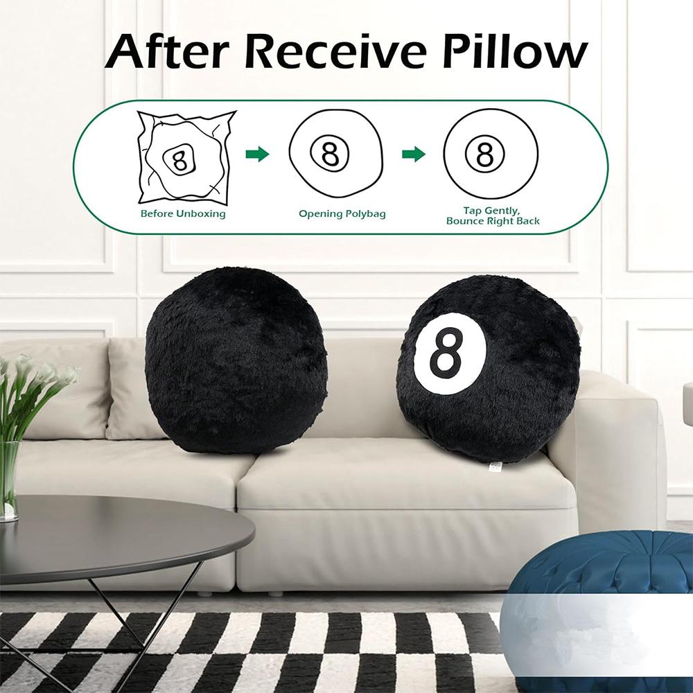 35cm 8 Ball Kissen Schwarz 8 Bälle Plüsch Gefüllt Sport Kissen Kissen Haus Sofa Kissen Für Schlafzimmer Wohnzimmer