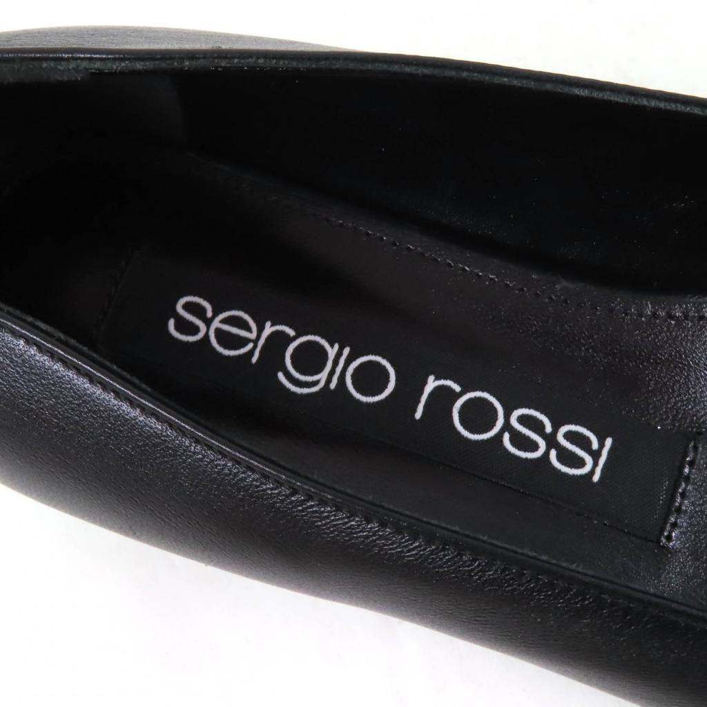 Pristine Sergio Rossi Pumps SR PRINCE Jeweled Square Toe Leather Black Leather  Used