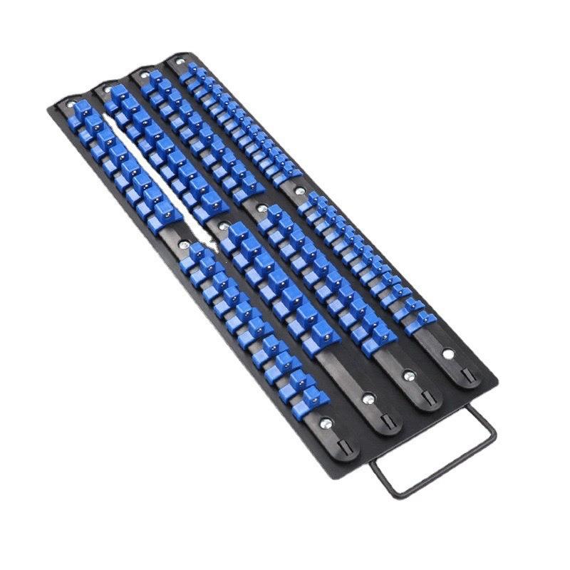 80-Socket Storage Tray Rail Rack Holder Set 1/4 3/8 1/2 Sockets Organize and Store Socket Socket Rack for Medium-Sized Hand Tool