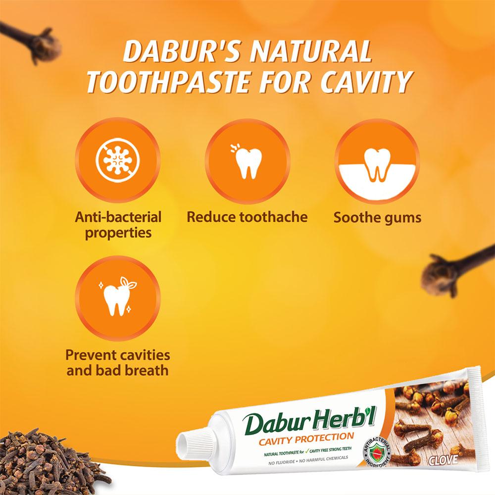 Dabur Herbal Clove Toothpaste - 60g + 20g