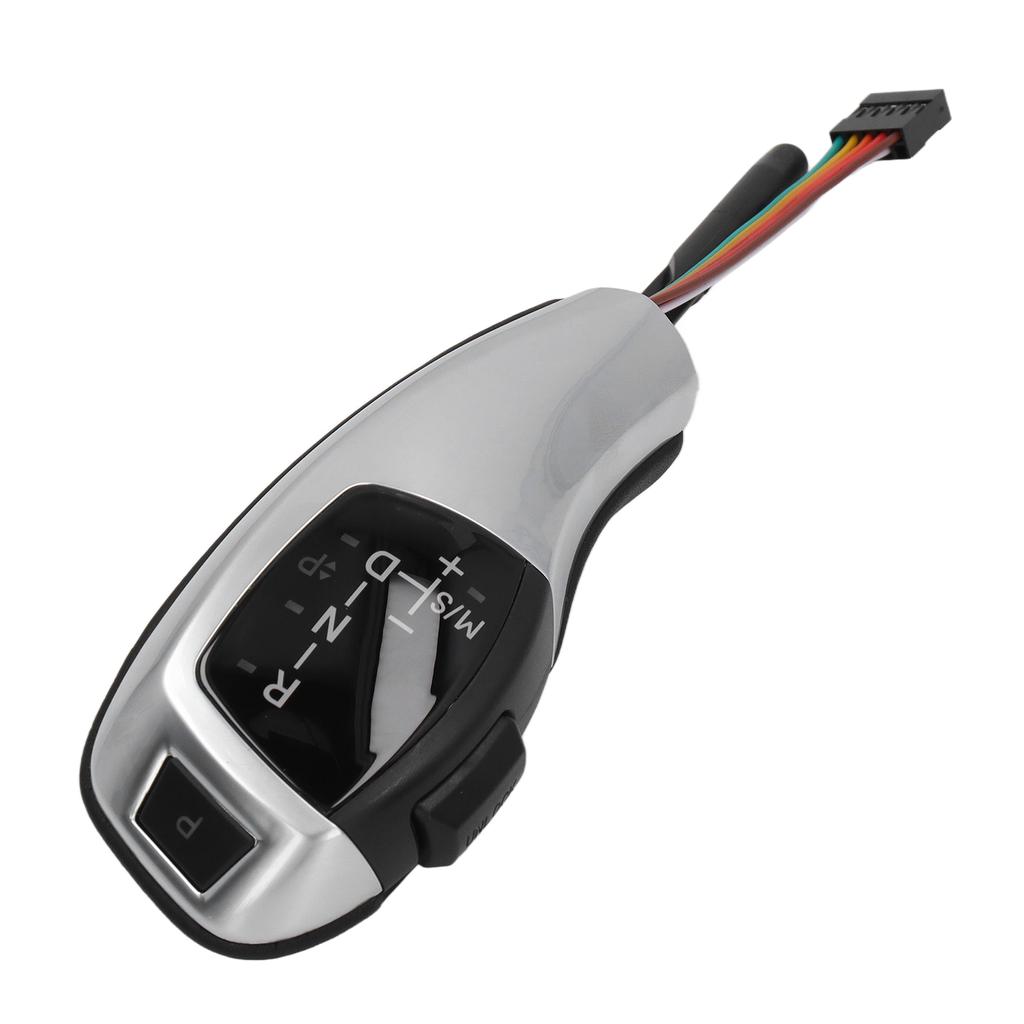 LED-Schaltknauf Schalthebelkopf Nachrüstsatz mit Motor Start/Stopp-Knopf für E61 E60 E46 Linkslenker Silberfarben