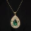 A Niche Retro Emerald Teardrop Long Necklace and Sweater Chain, Exuding A Fashionable and High-end Vibe for Women