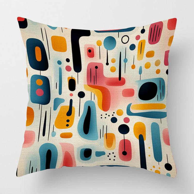 Home Decor Colorful Geometric Pattern Throw Pillow Covers Pattern Cushion Cover Suitable for Sofa Bedroom Car Pillow Cover