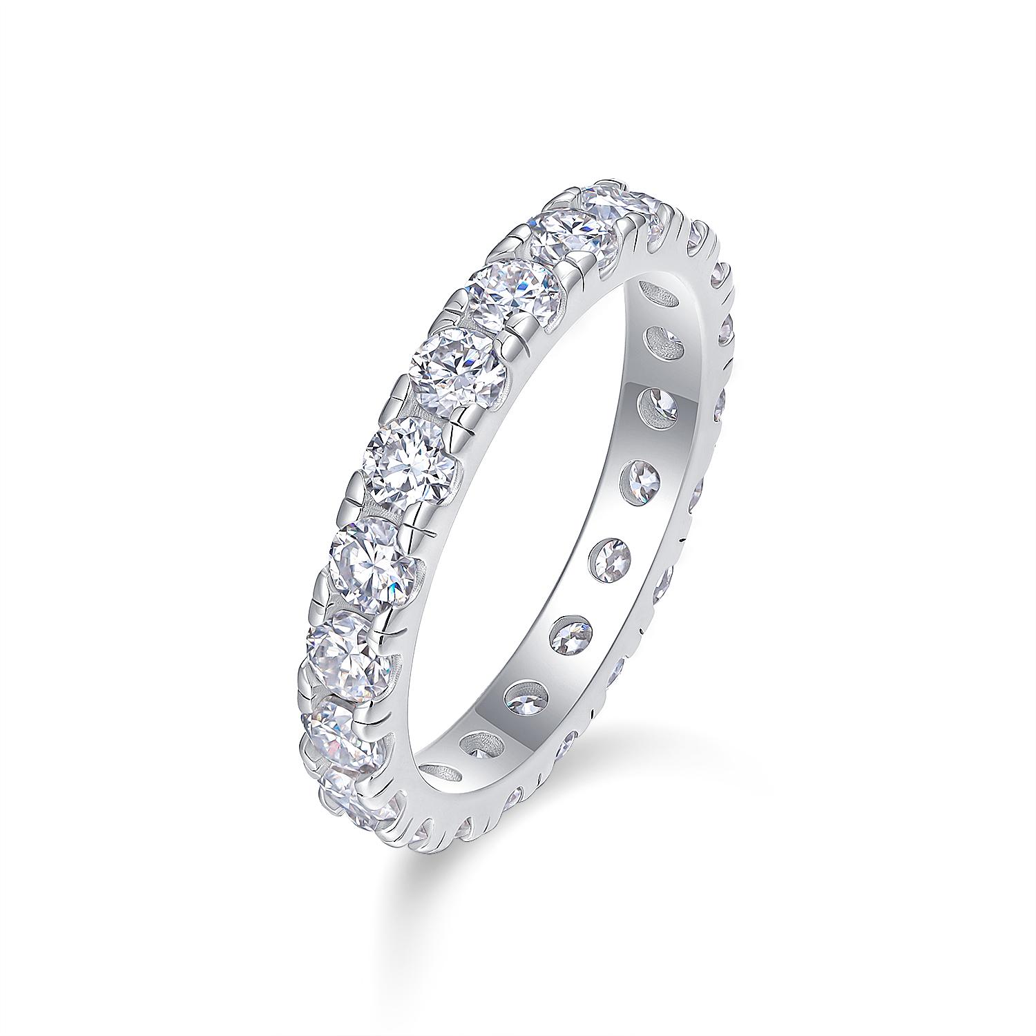 JIUZUAN 3mm Moissanite Ring 925 Silver Plated 18k Gold - Hypoallergenic, Nickel-Free, Sparkling Gemstone Jewelry 8&925 Silver