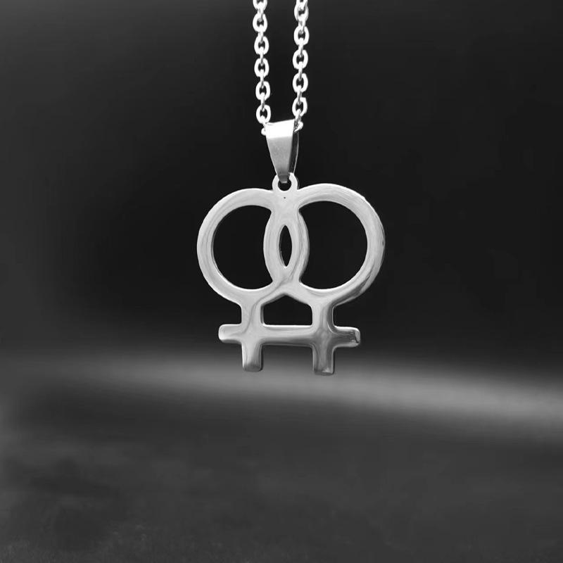 Pendant Lesbian Icon Gender Hollow Bead Chain Necklace