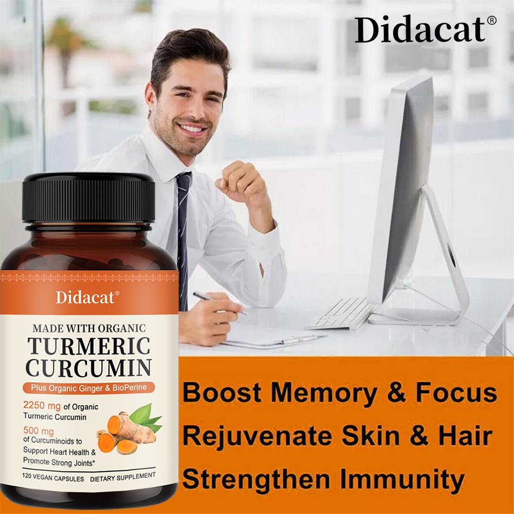 Curcumin 2250 mg herbal extract, containing 95% curcumin compounds and black pepper 120 capsules