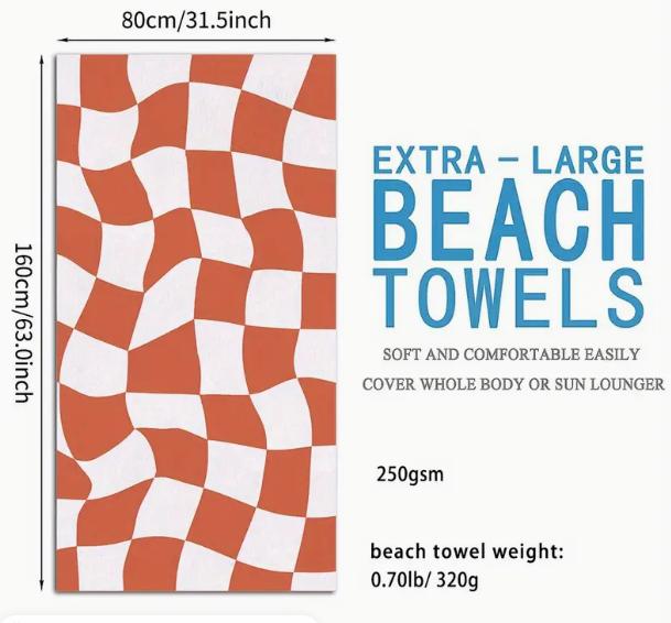 Personalized Beach Towel Custom Name Cross Border Microfiber Beach Towel Anti-Sand Super Absorbent Bath Towel Large Quick Drying