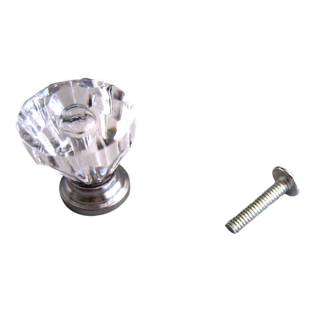 10pcs Diamond Shape Transparent Acrylic Cabinet Knob Drawer Pull Knob Plastic Handle for Furniture