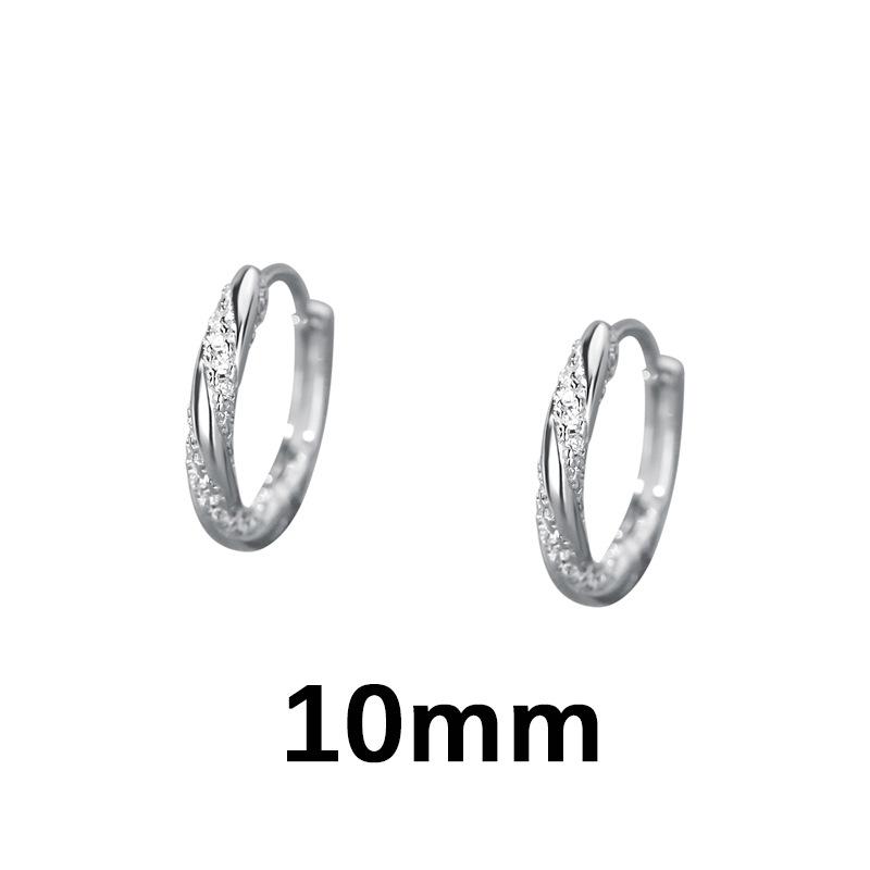 

Korean Vintage 925 Sterling Silver Crystal Mobius Hoop Earrings for Women S925 Wedding Party Jewelry Gift Aretes De Mujer