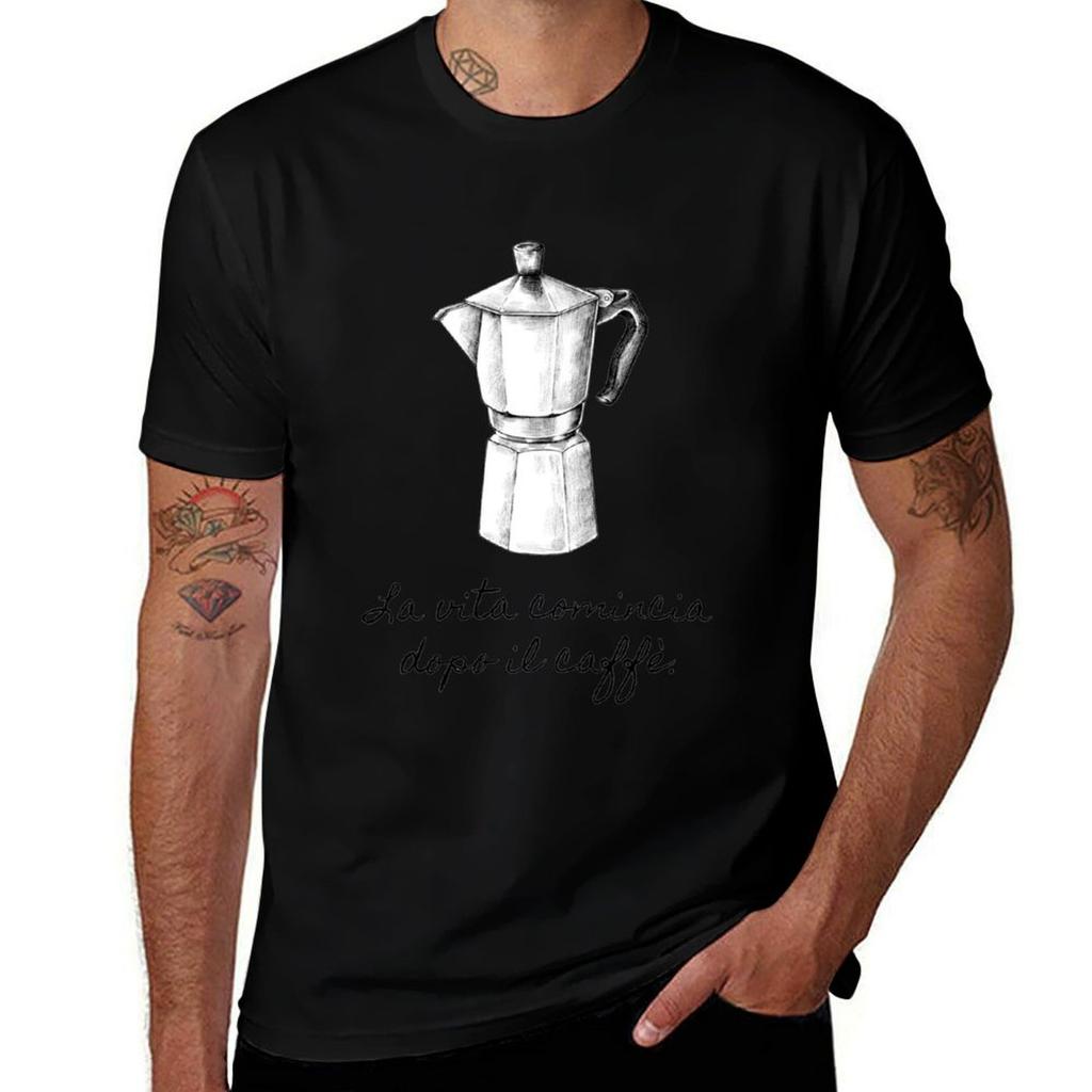 La vita comincia dopo il caff TShirt Plus Size Basic Cotton TShirt