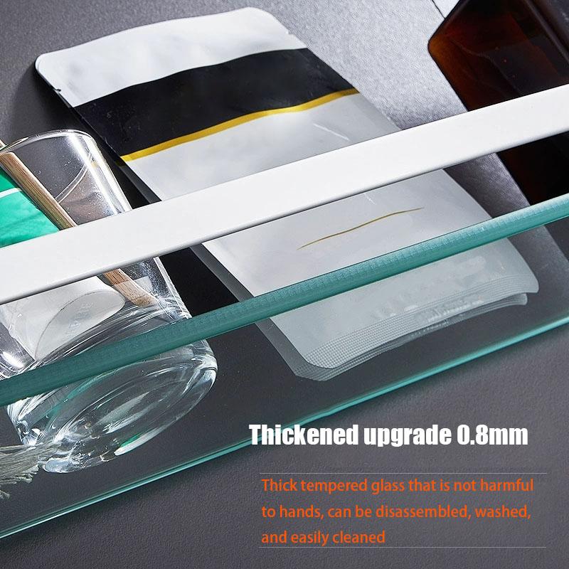 Glass Shelf Shower Organiser Bore Storage Bathroom Items Accessories Organizers Wall Shelves Hardware Fixture Home Improvement