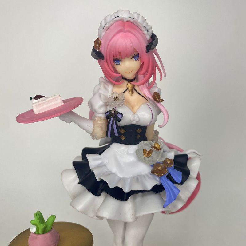 Elysia Anime Maid Standing Figure With Cake Tray Pvc Collectible Ornament Desktop Decoration For Anime Hobby Fans