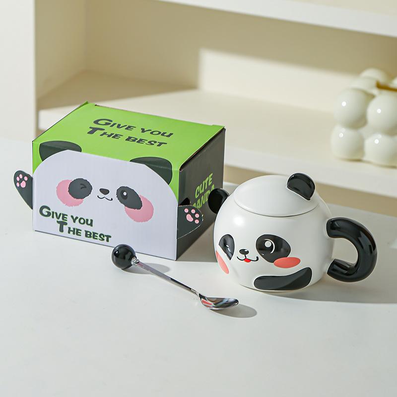 Creative panda water cup mug home office ceramic cup gift cartoon breakfast cup souvenir