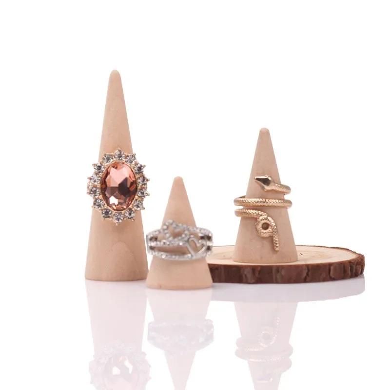 Solid Wood Cone Ring Rack, Wedding Ring, Ring Storage Display Board, Jewelry Window Display, Props, Creative Ornaments