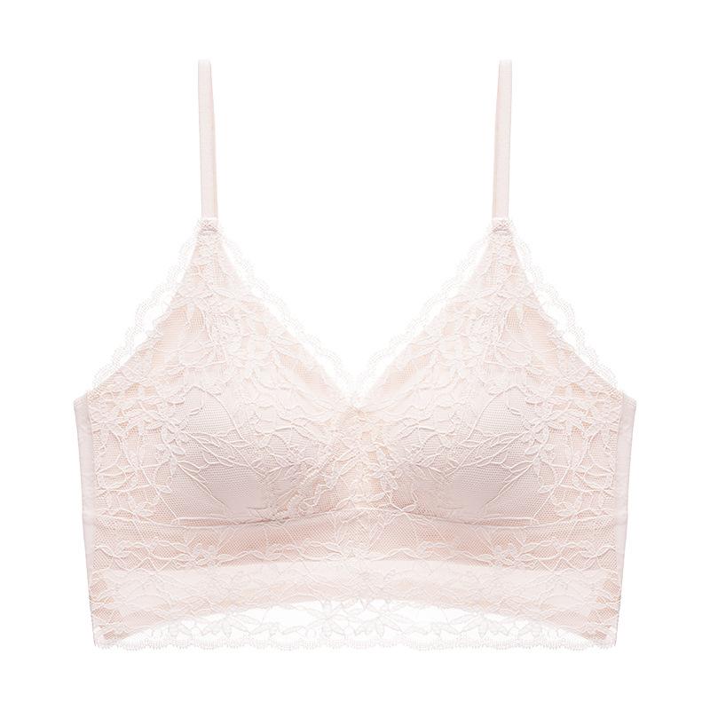 Lace Beauty Back Inside and Outside, Sling Invisible and Thin V-neck Bottom, No-wear Bra, Light and Breathable Skin-friendly Vest