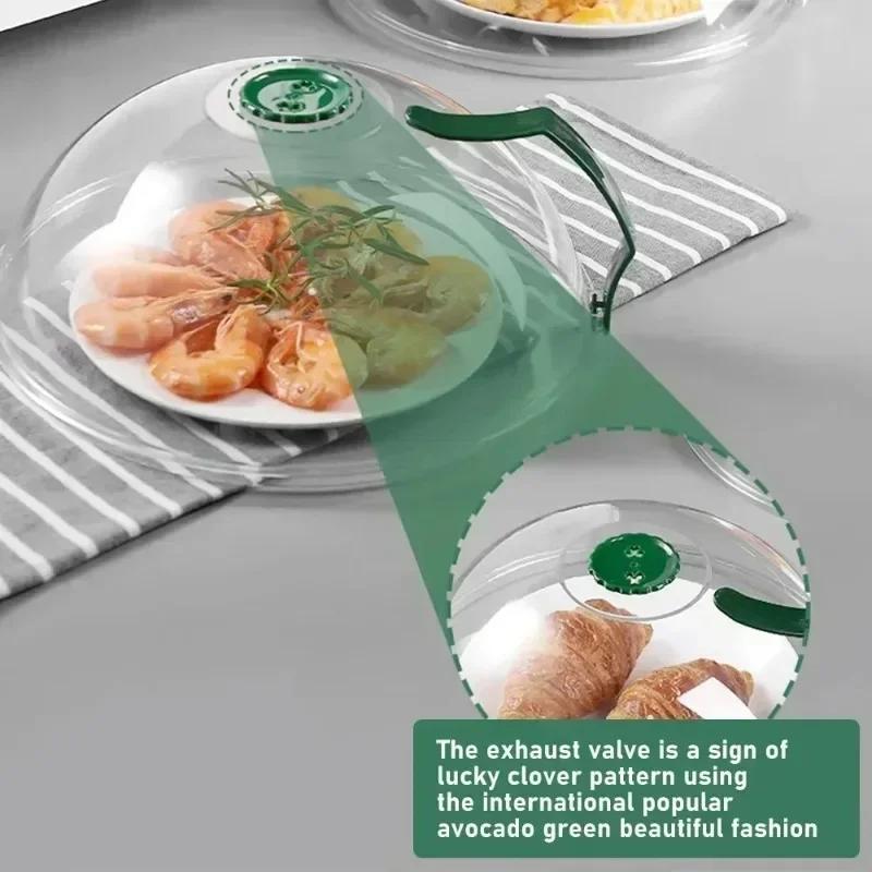 Kitchen Gadgets Microwave Splash Cover High Temperature Resistant Oven Oil Cover Handle PC Fresh-keeping Bowl Protective Cover