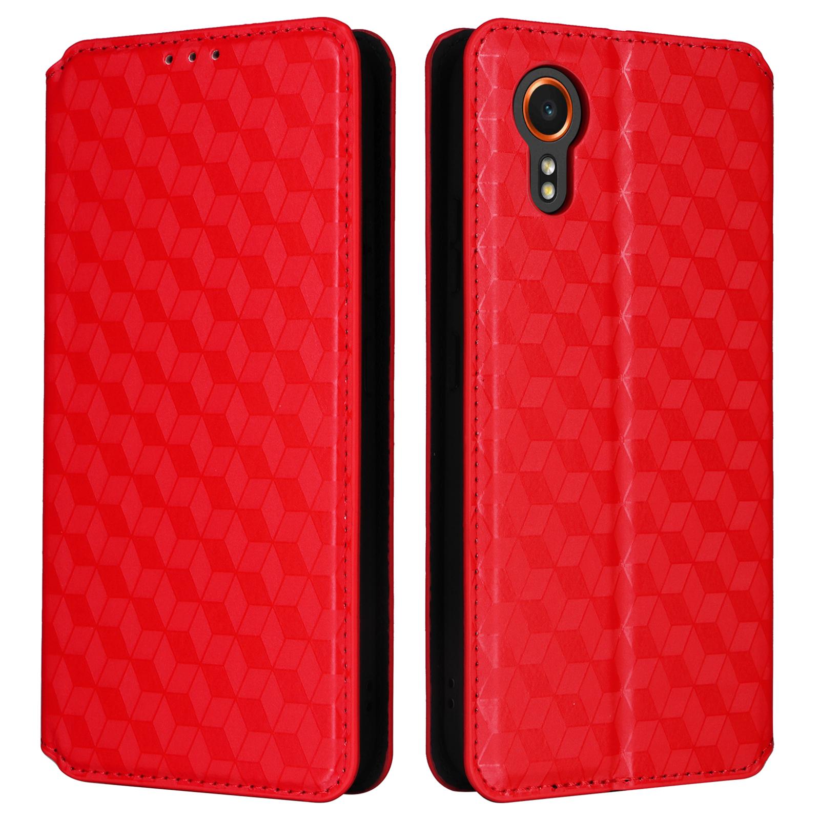 Для Samsung Galaxy Xcover7 чехол-кошелек с ромбовидным принтом кожаный флип-чехол A