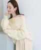 Yours Wool Blend Knit BEXU1674 Medium Ivory Off-the-Shoulder Women's