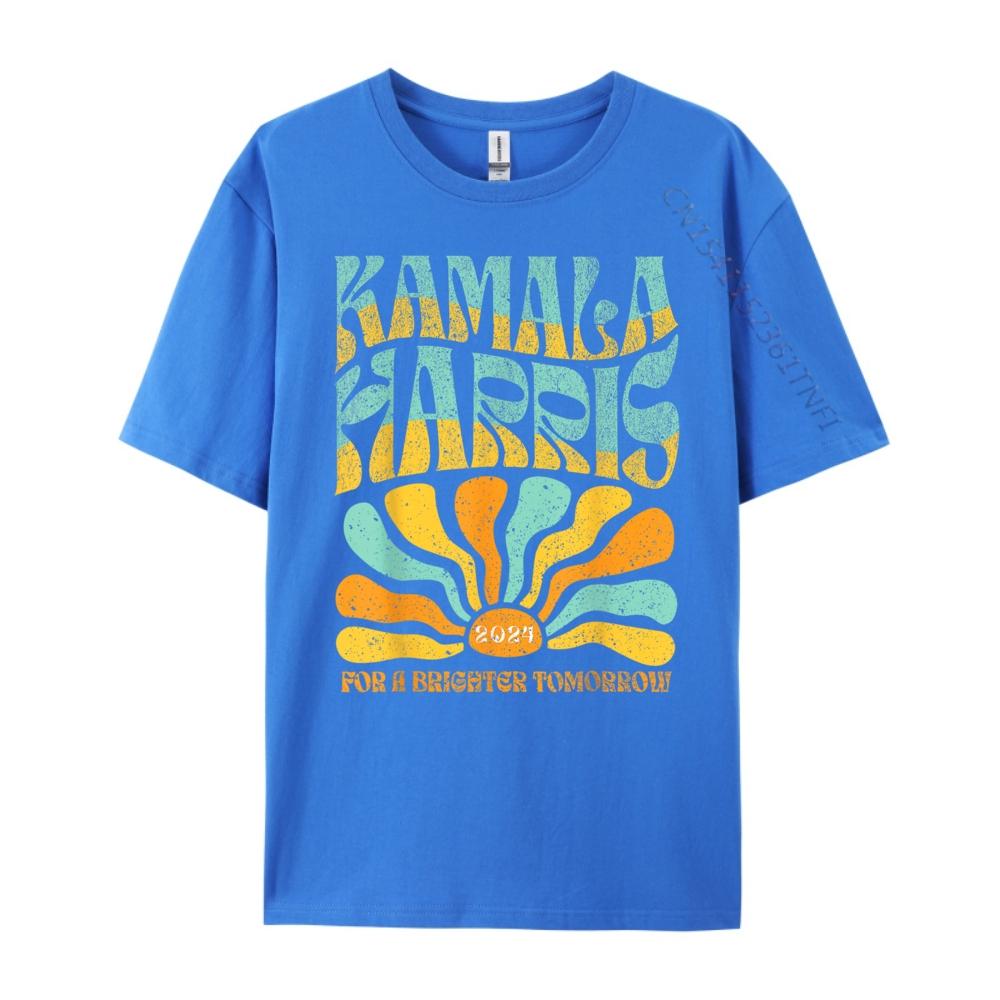 Kamala Harris For A Brighter Tomorrow Boho Aesthetic Hiphop Streetwear Meme Tshirt Large Size Tee Shirt