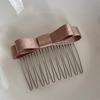 Satin Bow Hair Comb Set With Non Slip Teeth Multi Color Options For Daily Party Wedding Hair Styling