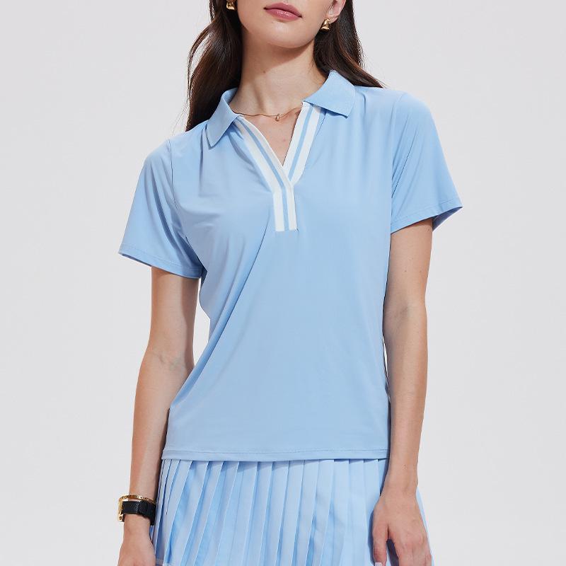 Cai Jue Women's Quick-Dry Short Sleeve Polo for Outdoor Sports & Fitness