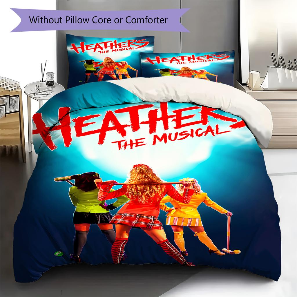 Heathers Pattern Bedding,Quilt Set Quilt Cover Pillowcase Home Birthday Gift (1 * duvet cover + 2 * pillowcase, without core)