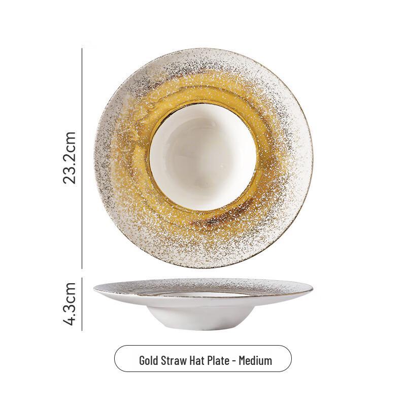 Abay Ceramic Gradient Straw Hat Plate