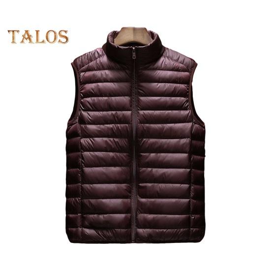 Męska bawełniana kamizelka ze stójką, bez rękawów, zapinana na zamek błyskawiczny, lekka pikowana kamizelka, jednokolorowa bawełniana kamizelka z kieszeniami