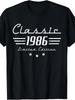 40 Year Old Gifts Men Vintage Classic Car 1986 40Th Birthday T-Shirt Retro Casual Short-Sleeved T-Shirt with Round Neck