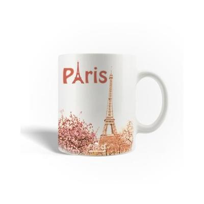 Mug - The Eiffel Tower - Ceramic - 30cl - White - Dishwasher Safe