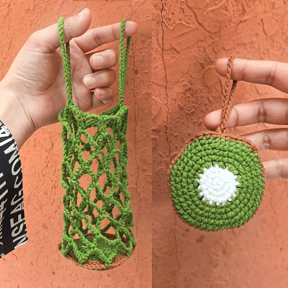 Sac en Maille Pliable Forme Fruit pour Fruits Sac de Rangement pour Petits Objets Porte-Gobelet Accessoire pour Tasse