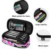 Pencil Pouch 300D Polyester Organized Storage Smooth Zipper with Mesh Pocket Removable Divider and Pen Slots for Students