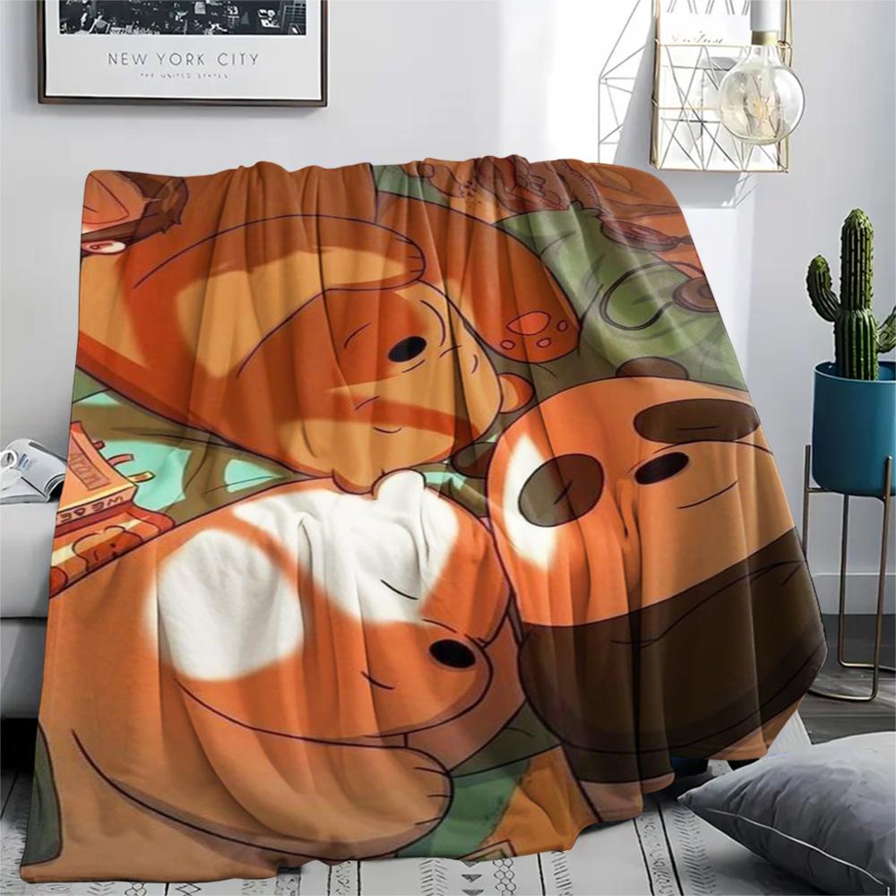 1pz Coperta in Flanella con Stampa We Bare Bears, Alta qualità Confortevole per Tutte le Stagioni, Decorazione per la Casa, Calore e Comfort, Perfetta per Regali di Natale244