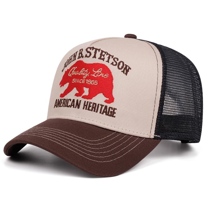 2025 Creative New Baseball Hat STETSON Red Bear Truck Hat Outdoor Sports Sunshade Hat Street Hip Hop Hat Daily Commuter Net Hat