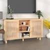 Vidaxl Sideboard, Brown, 105X30X60 Cm, Solid Pine And Natural Rattan