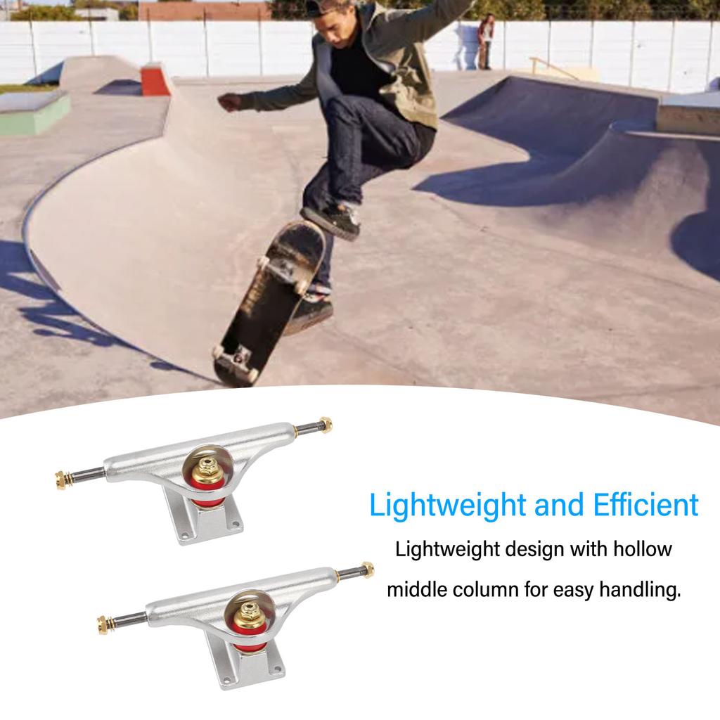 2pcs 5.5in Hollow Skateboard Trucks Aluminium Alloy Shock Absorbing Skateboard Bridges