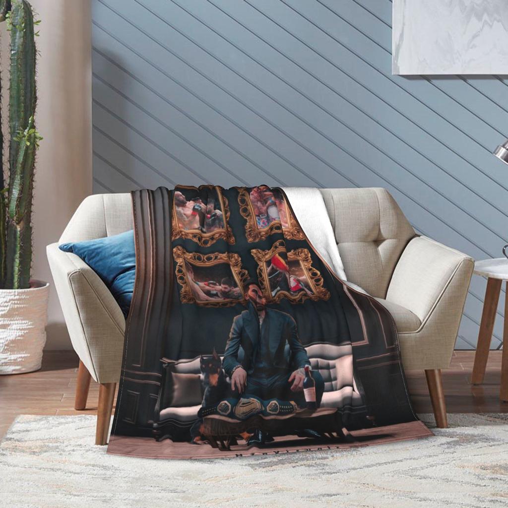Ilia Topuria Wrestling Wrestler Blanket Multiple Sizes Warm Cozy Fluffy Throw Blankets for Couch Sofa and Bed
